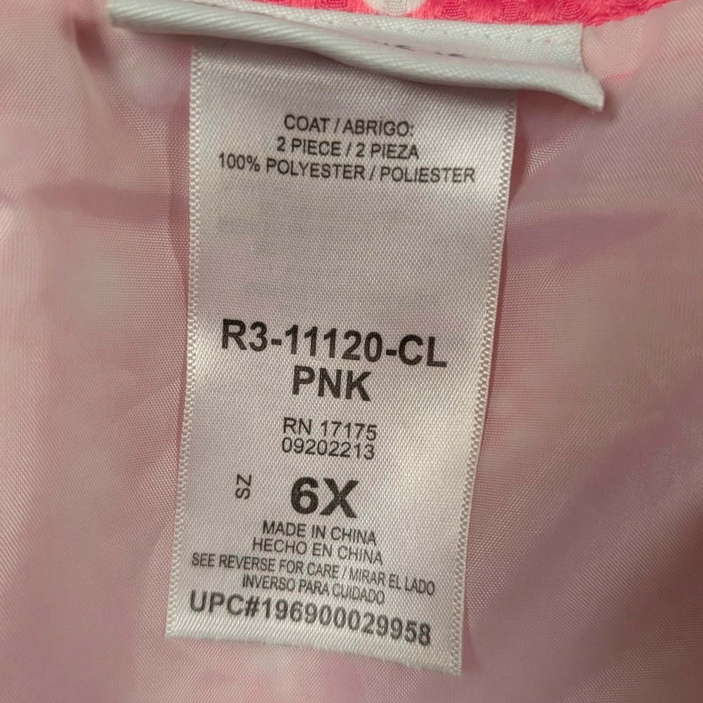 Bonnie Jean Girls Pink Polka Dot Ruffle Dress Coat 6X Spring Summer Lightweight - Picture 4 of 7